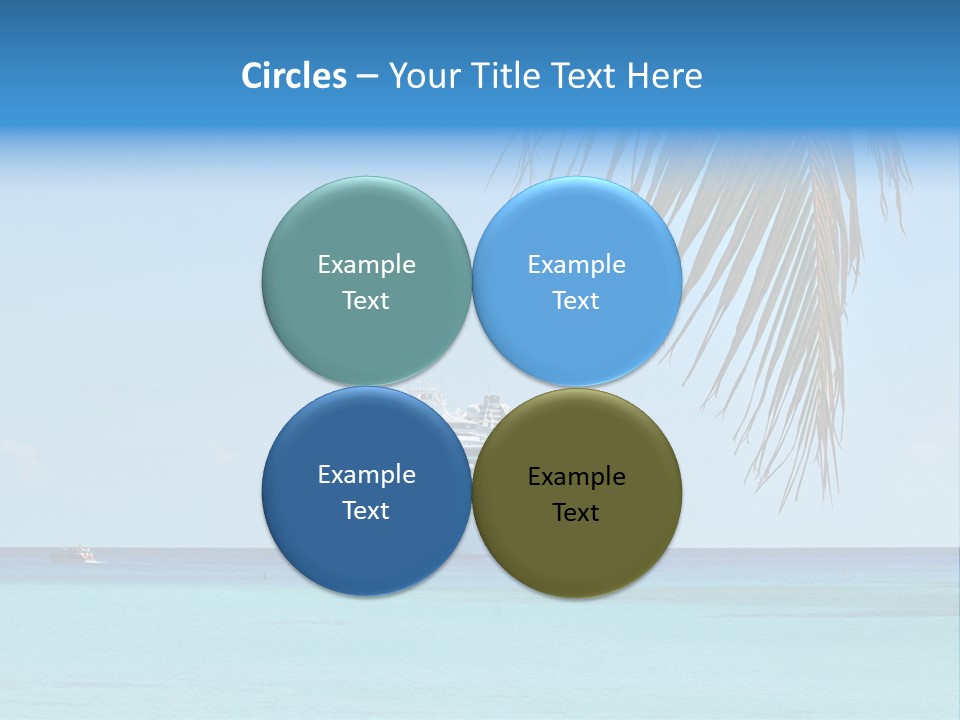 Palm Trees Cruise Ship PowerPoint Template