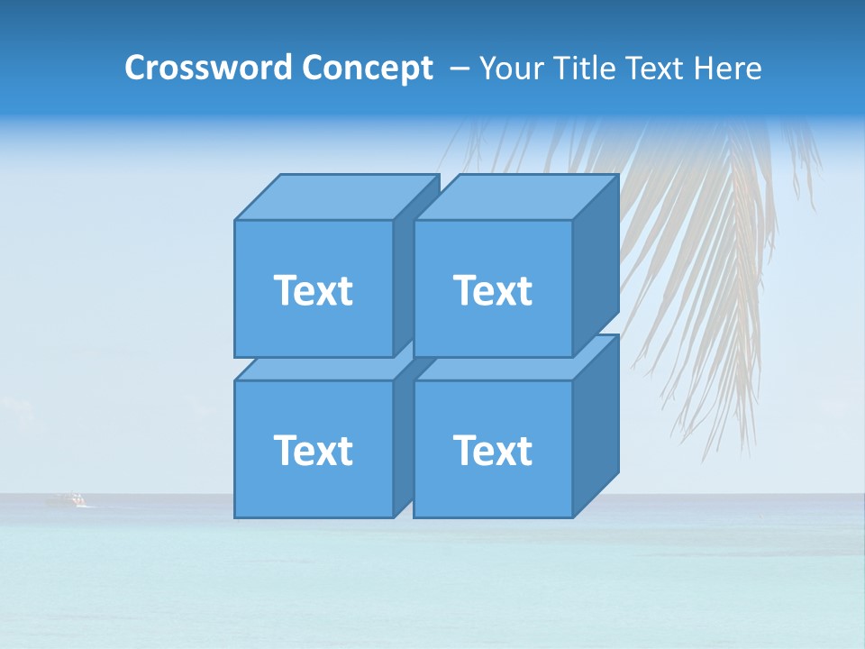 Palm Trees Cruise Ship PowerPoint Template