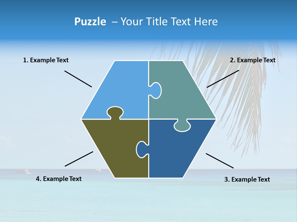 Palm Trees Cruise Ship PowerPoint Template