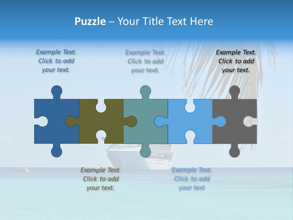 Palm Trees Cruise Ship PowerPoint Template