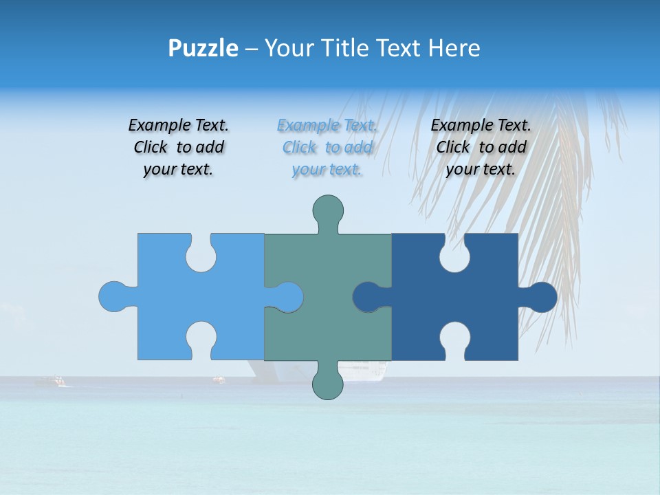 Palm Trees Cruise Ship PowerPoint Template