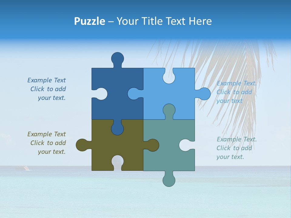 Palm Trees Cruise Ship PowerPoint Template