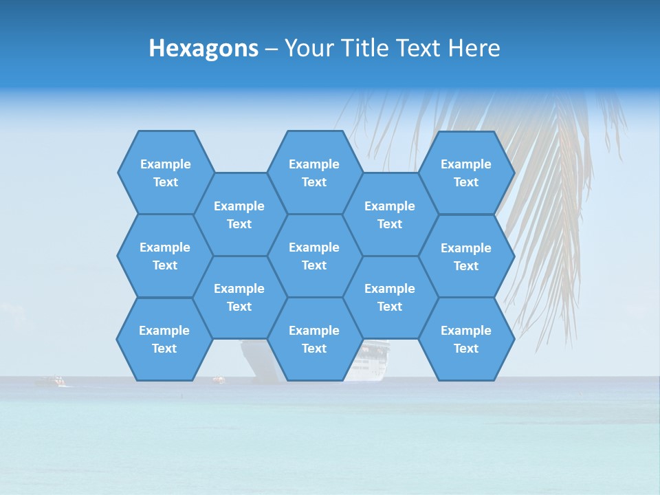 Palm Trees Cruise Ship PowerPoint Template