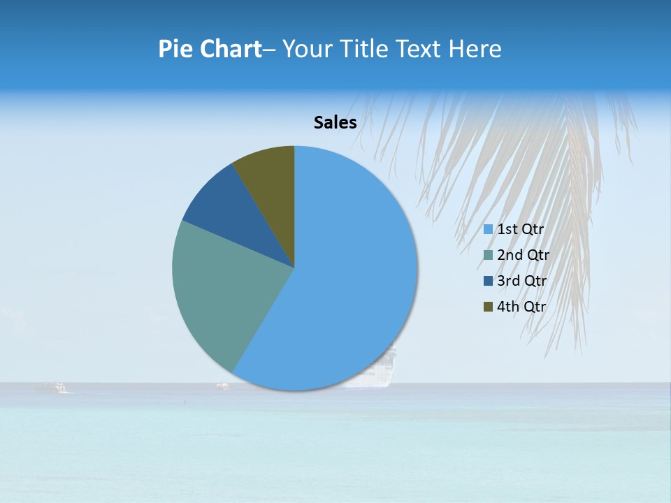 Palm Trees Cruise Ship PowerPoint Template