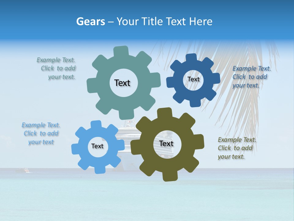 Palm Trees Cruise Ship PowerPoint Template