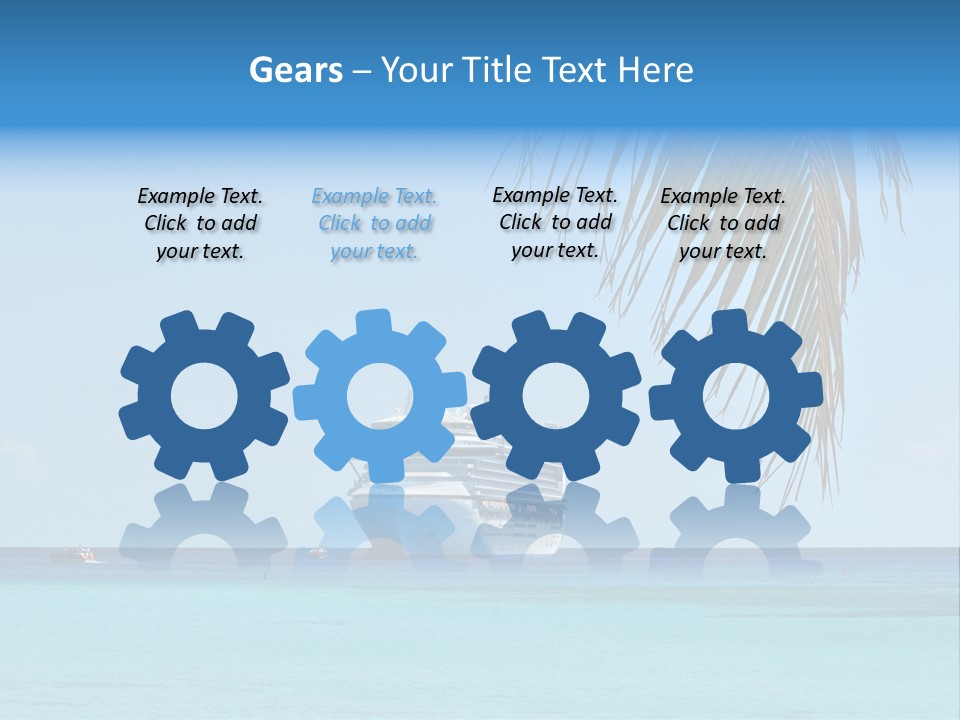 Palm Trees Cruise Ship PowerPoint Template