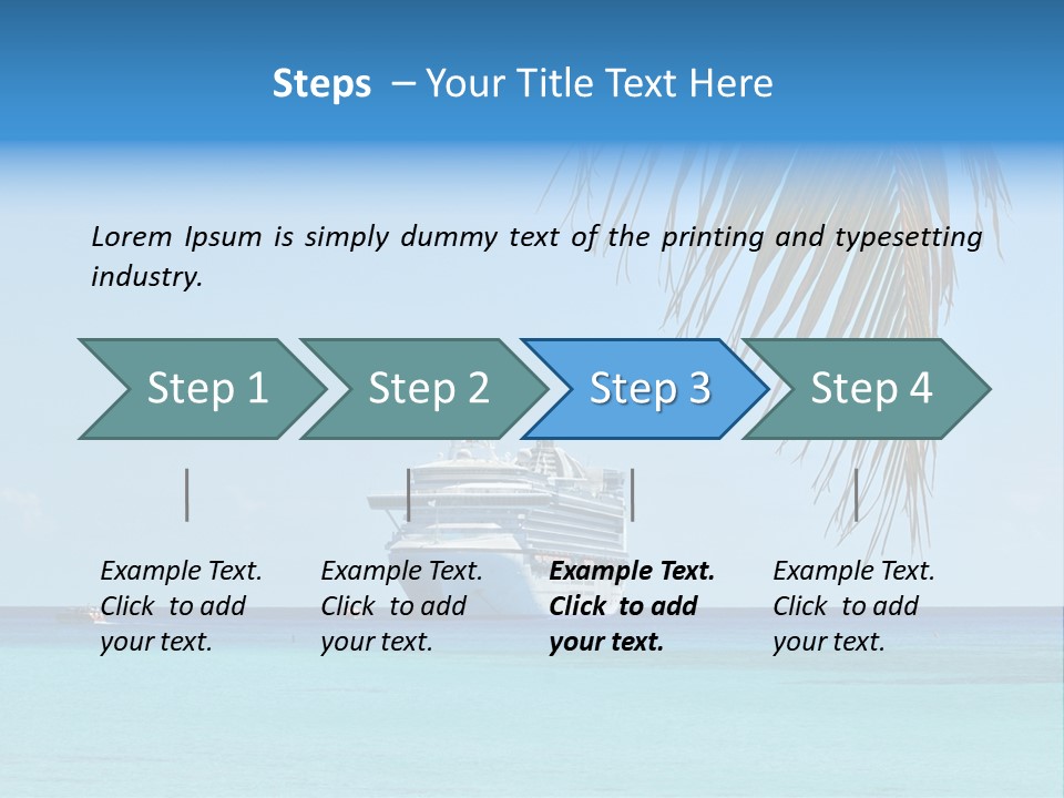 Palm Trees Cruise Ship PowerPoint Template