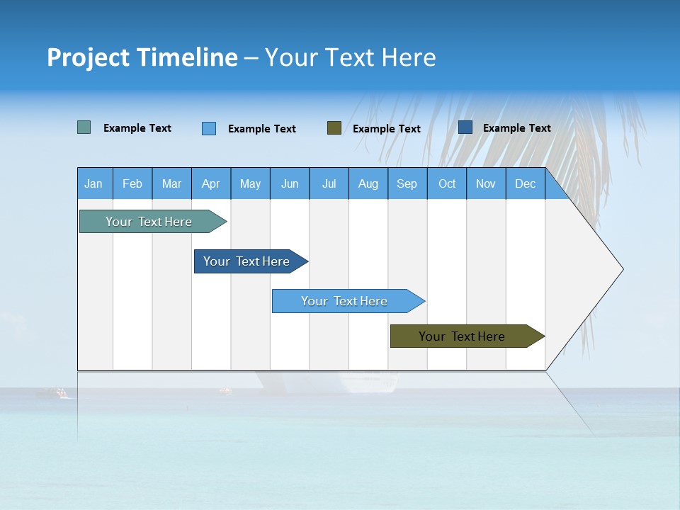 Palm Trees Cruise Ship PowerPoint Template