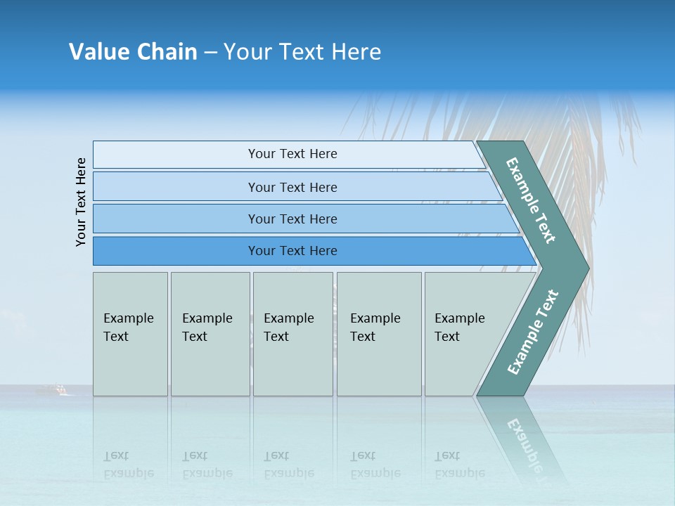 Palm Trees Cruise Ship PowerPoint Template