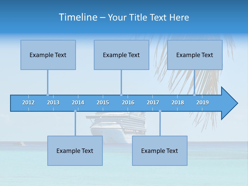 Palm Trees Cruise Ship PowerPoint Template