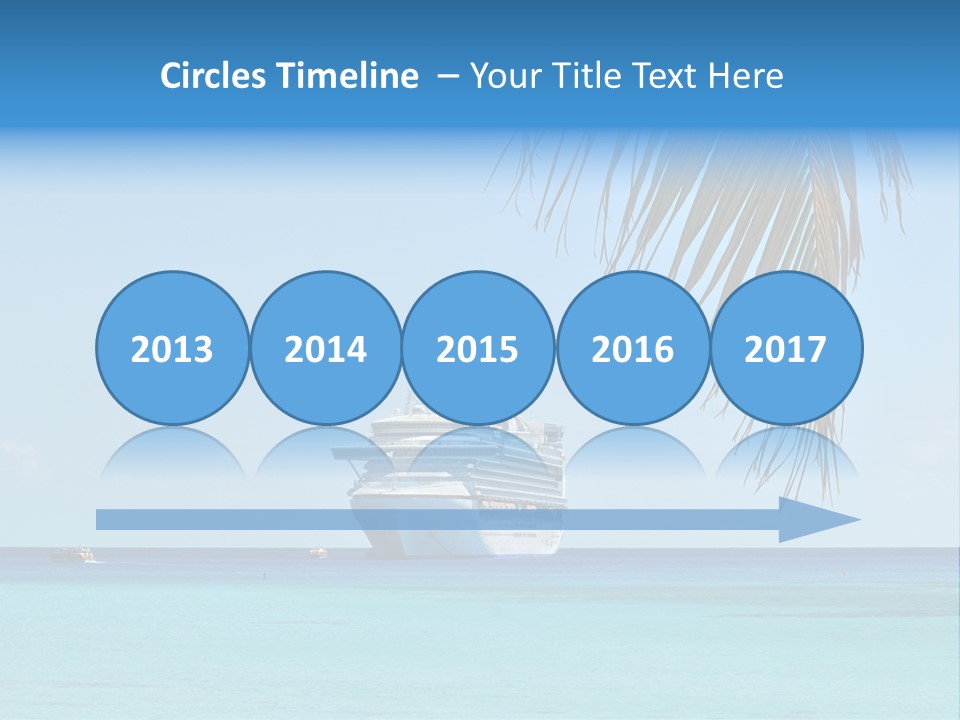 Palm Trees Cruise Ship PowerPoint Template