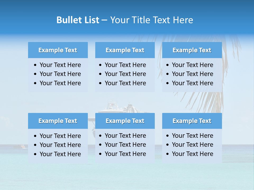 Palm Trees Cruise Ship PowerPoint Template