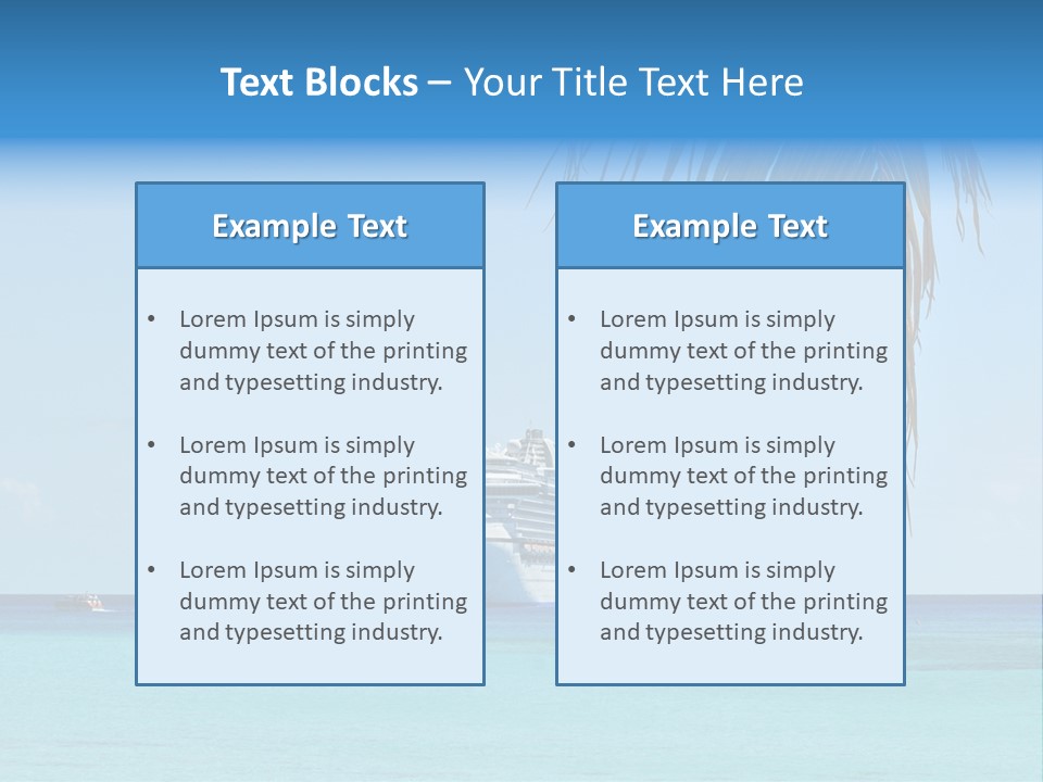 Palm Trees Cruise Ship PowerPoint Template