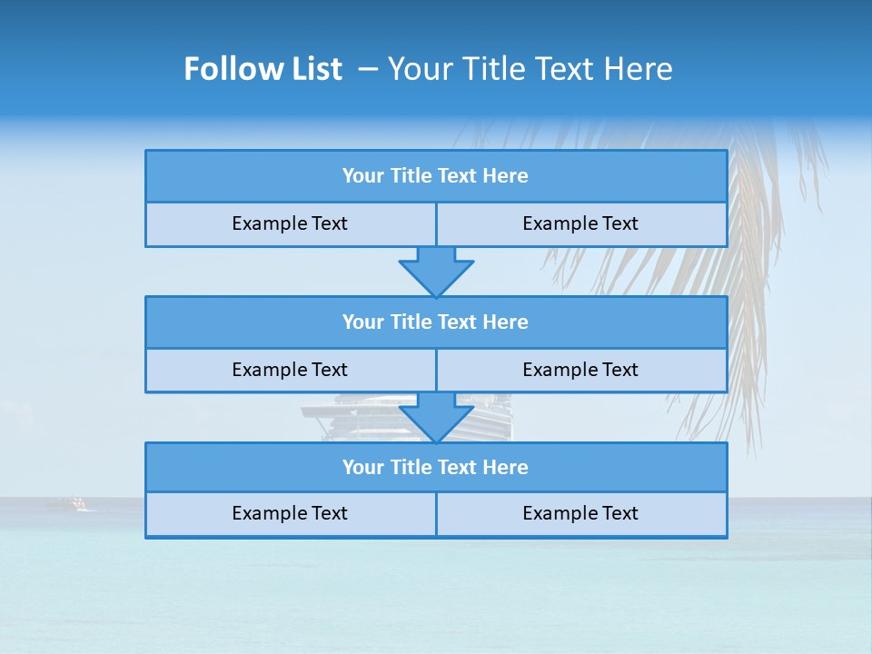 Palm Trees Cruise Ship PowerPoint Template