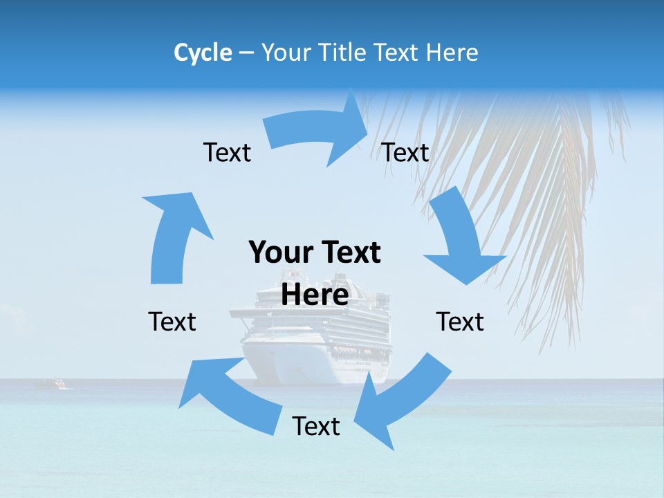 Palm Trees Cruise Ship PowerPoint Template