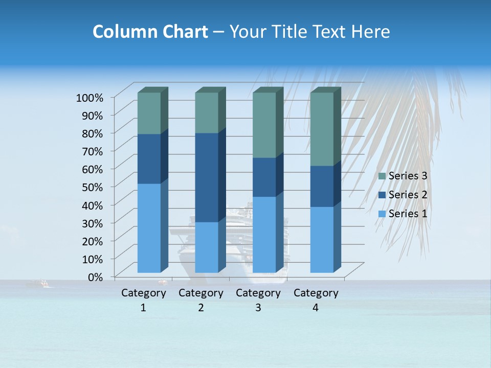 Palm Trees Cruise Ship PowerPoint Template