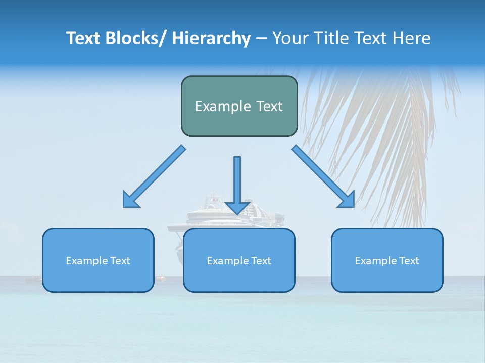 Palm Trees Cruise Ship PowerPoint Template