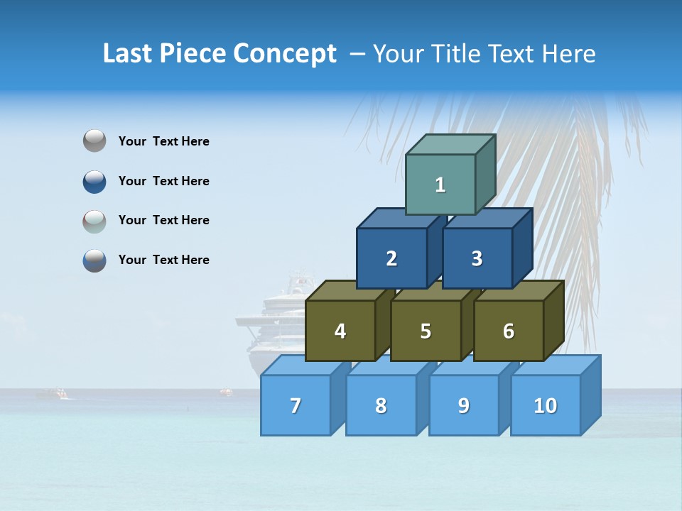 Palm Trees Cruise Ship PowerPoint Template