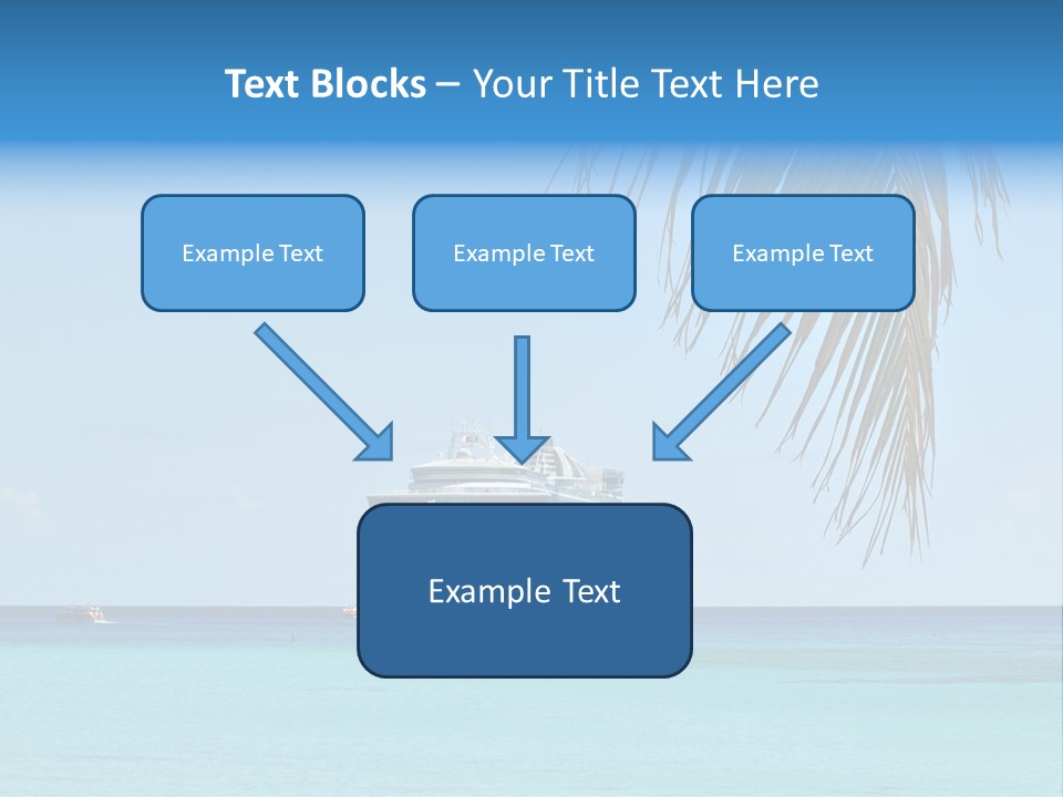 Palm Trees Cruise Ship PowerPoint Template