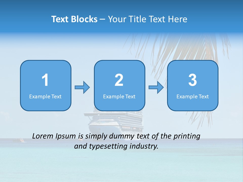 Palm Trees Cruise Ship PowerPoint Template