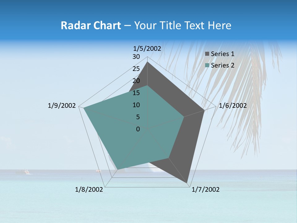 Palm Trees Cruise Ship PowerPoint Template