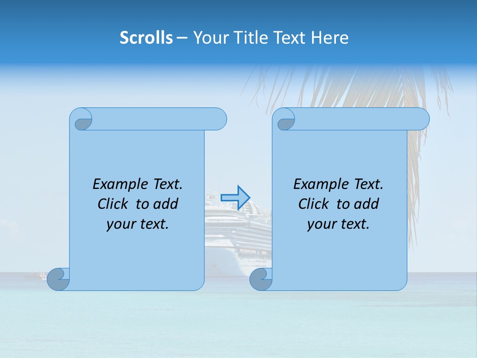 Palm Trees Cruise Ship PowerPoint Template