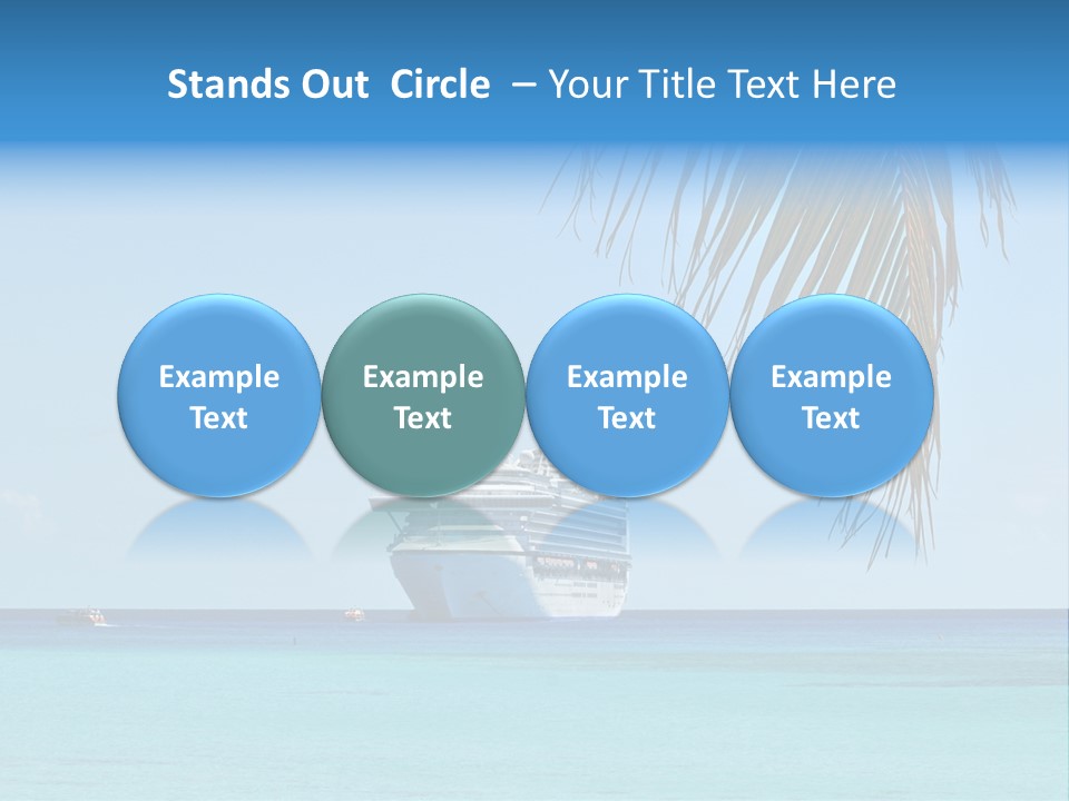 Palm Trees Cruise Ship PowerPoint Template