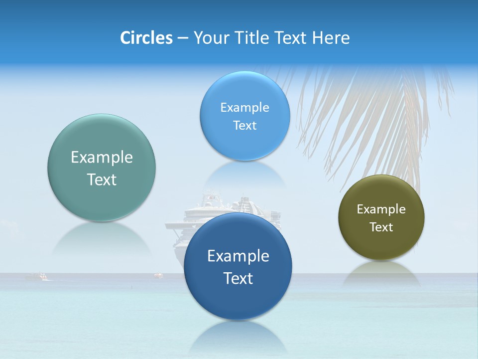 Palm Trees Cruise Ship PowerPoint Template