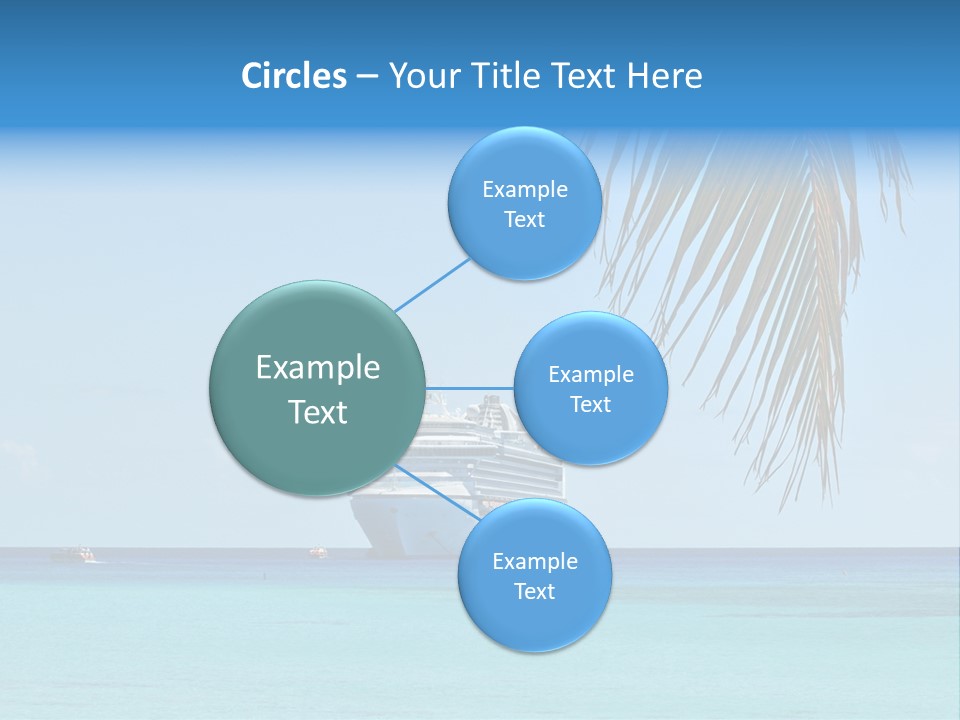 Palm Trees Cruise Ship PowerPoint Template