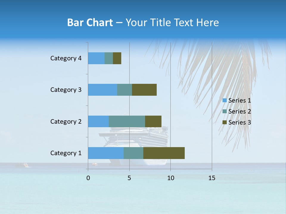 Palm Trees Cruise Ship PowerPoint Template