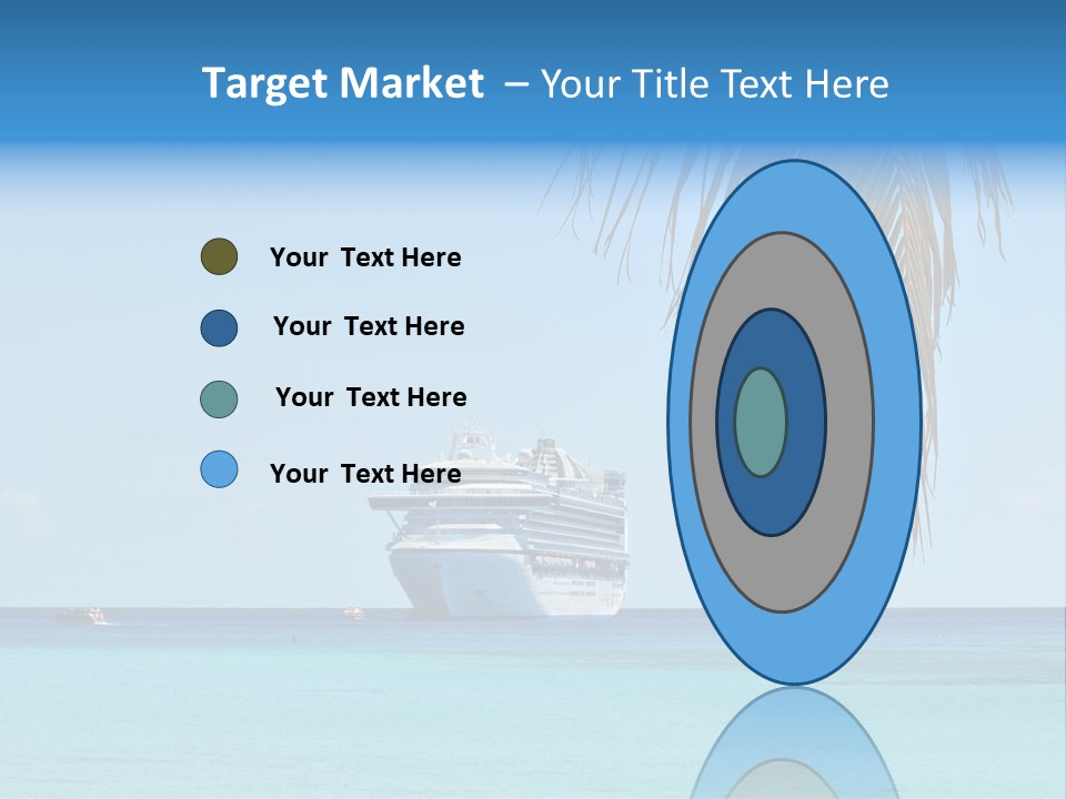 Palm Trees Cruise Ship PowerPoint Template