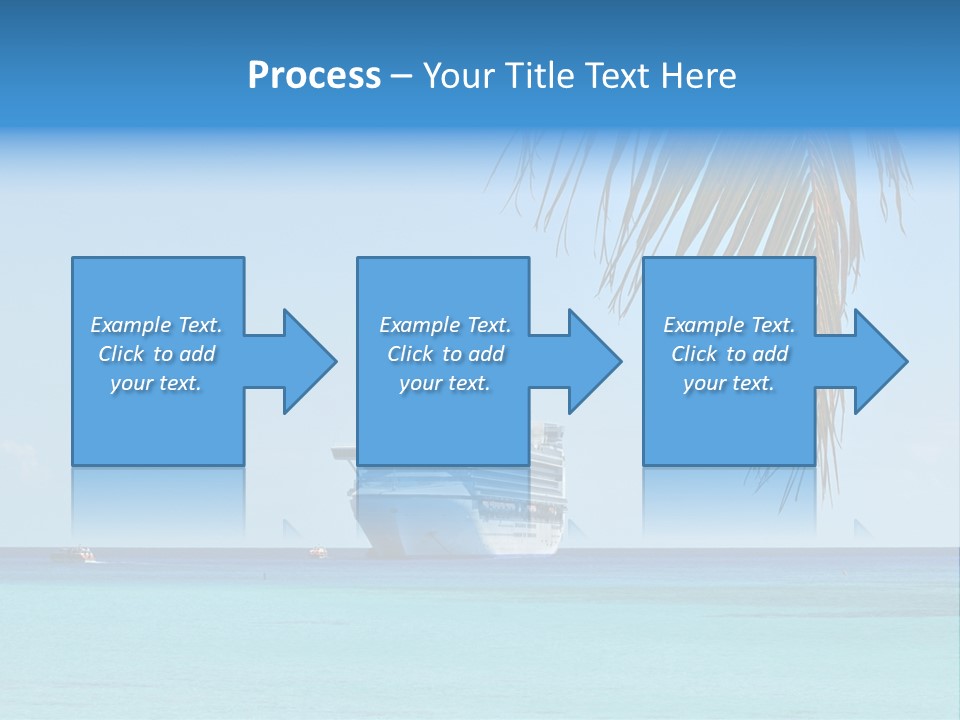Palm Trees Cruise Ship PowerPoint Template
