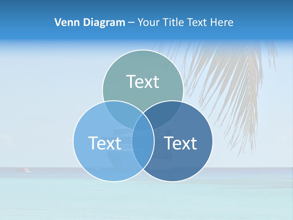 Palm Trees Cruise Ship PowerPoint Template