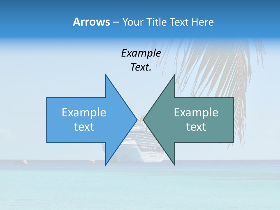 Palm Trees Cruise Ship PowerPoint Template