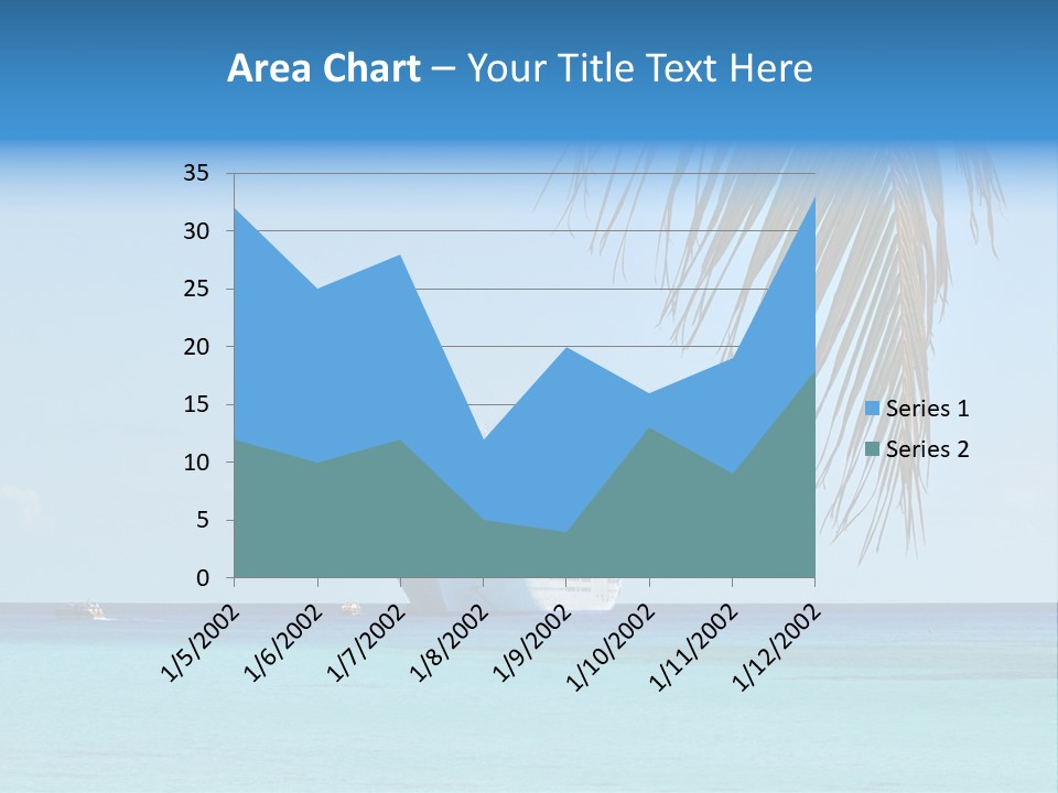 Palm Trees Cruise Ship PowerPoint Template