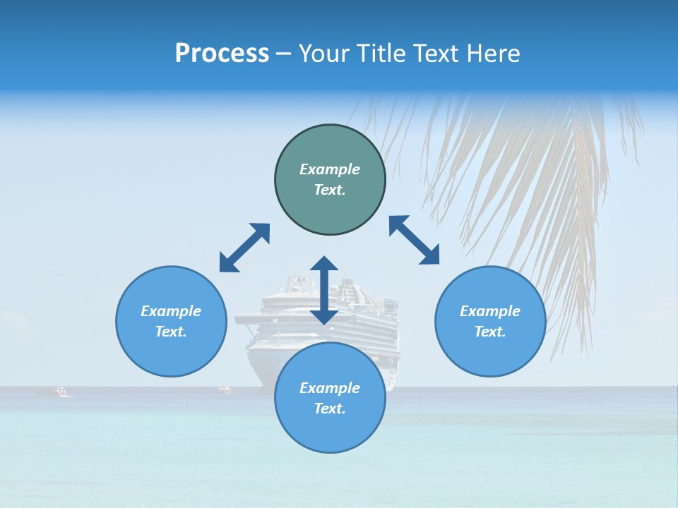 Palm Trees Cruise Ship PowerPoint Template