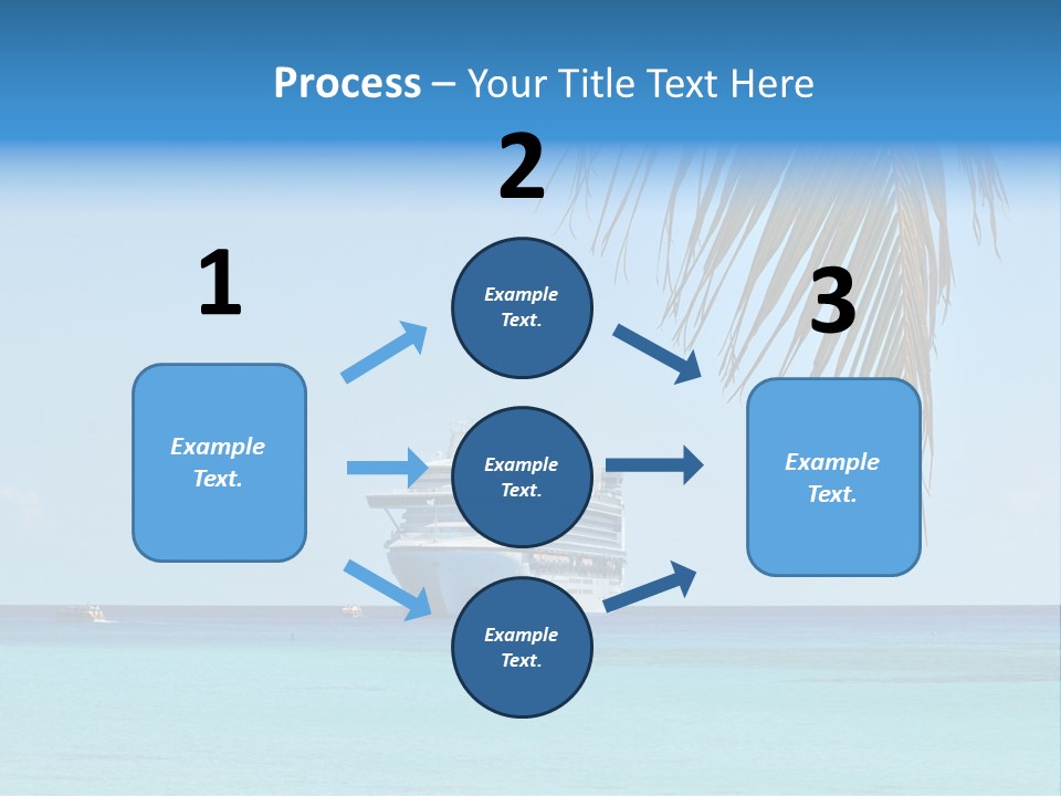Palm Trees Cruise Ship PowerPoint Template