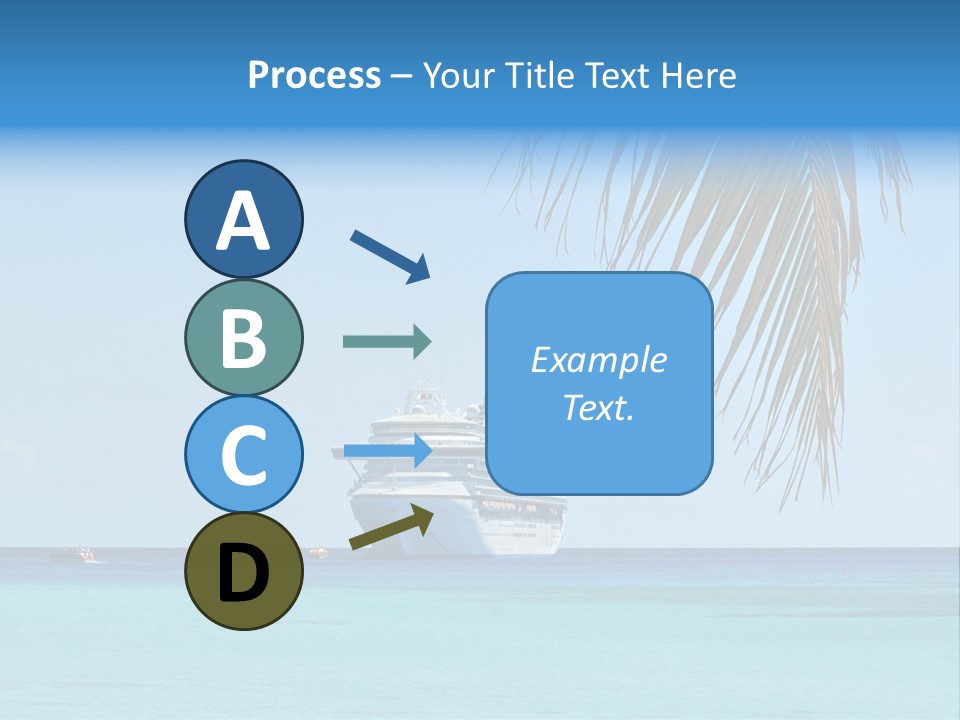 Palm Trees Cruise Ship PowerPoint Template