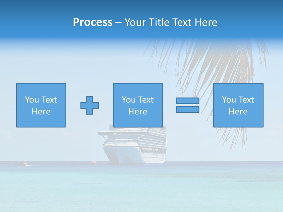 Palm Trees Cruise Ship PowerPoint Template