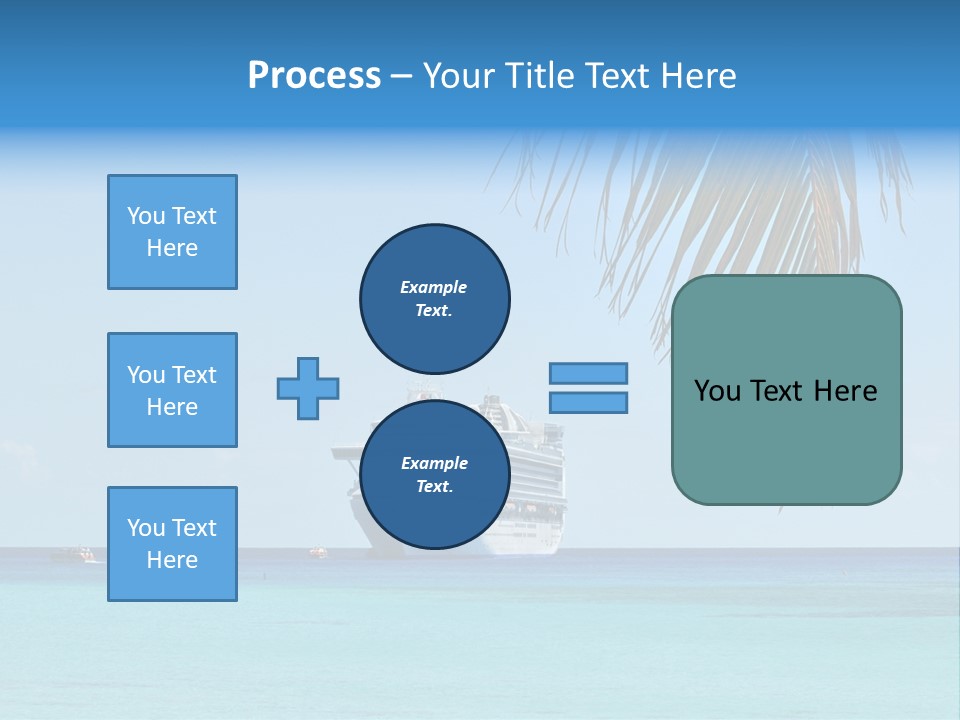 Palm Trees Cruise Ship PowerPoint Template
