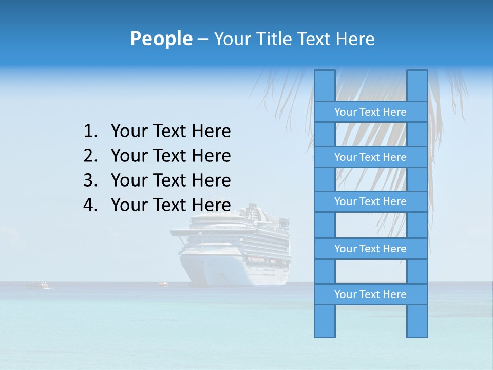 Palm Trees Cruise Ship PowerPoint Template