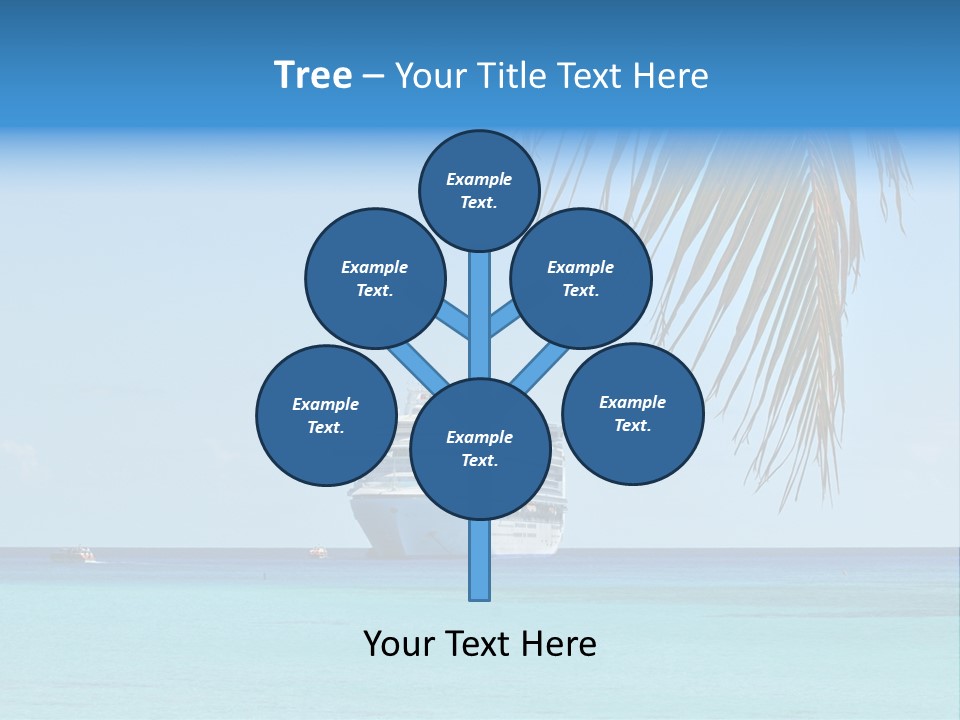 Palm Trees Cruise Ship PowerPoint Template