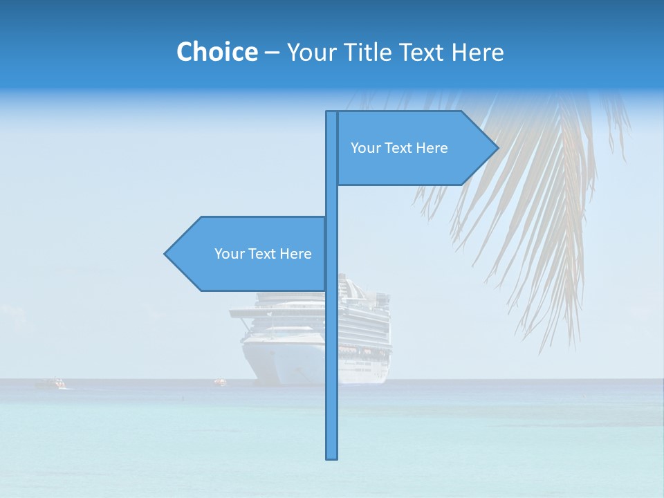 Palm Trees Cruise Ship PowerPoint Template