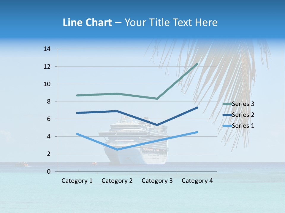 Palm Trees Cruise Ship PowerPoint Template