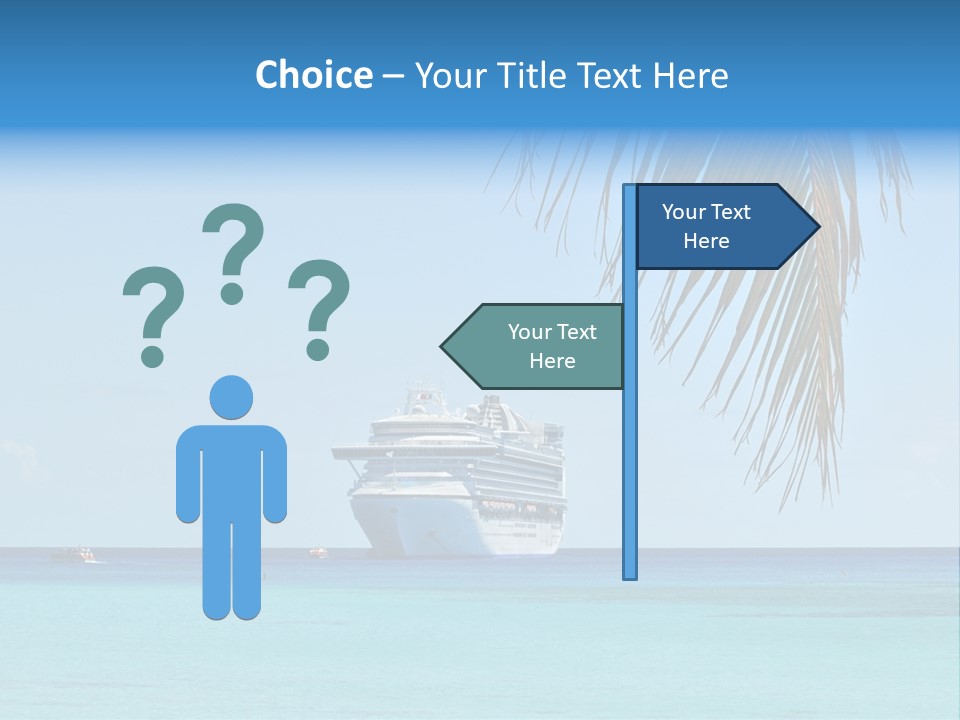 Palm Trees Cruise Ship PowerPoint Template