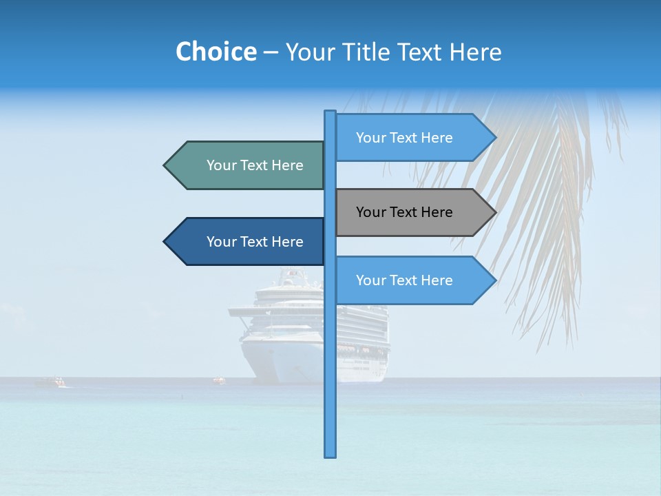 Palm Trees Cruise Ship PowerPoint Template