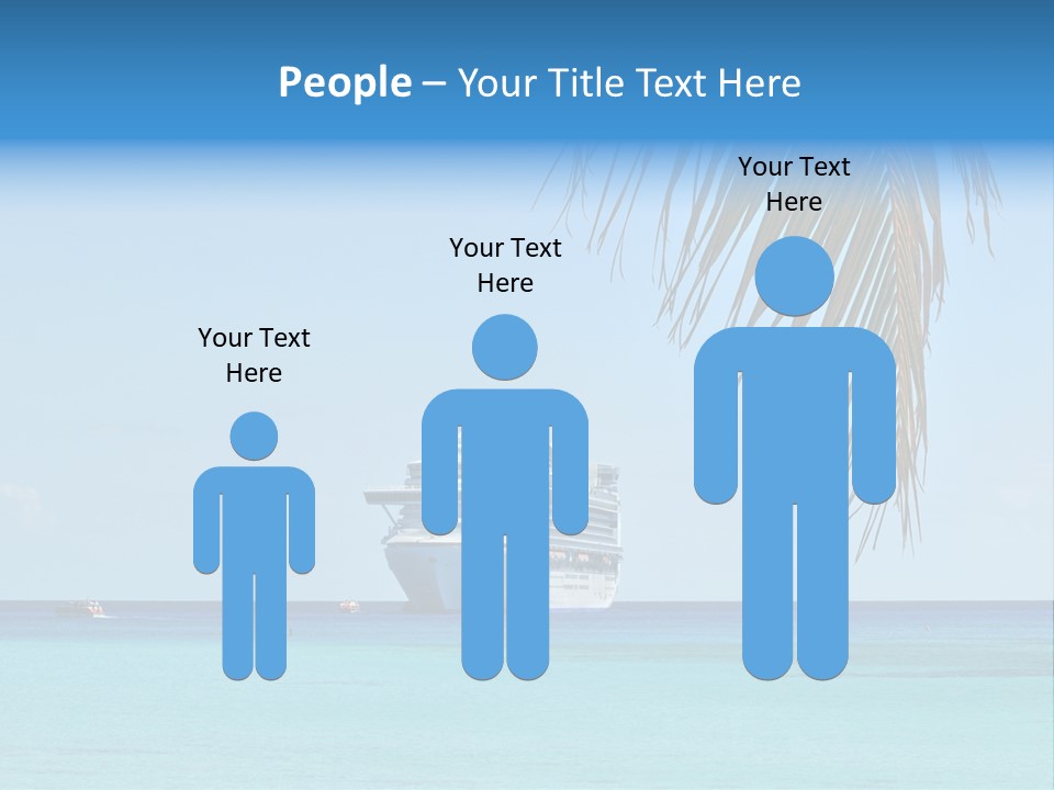 Palm Trees Cruise Ship PowerPoint Template