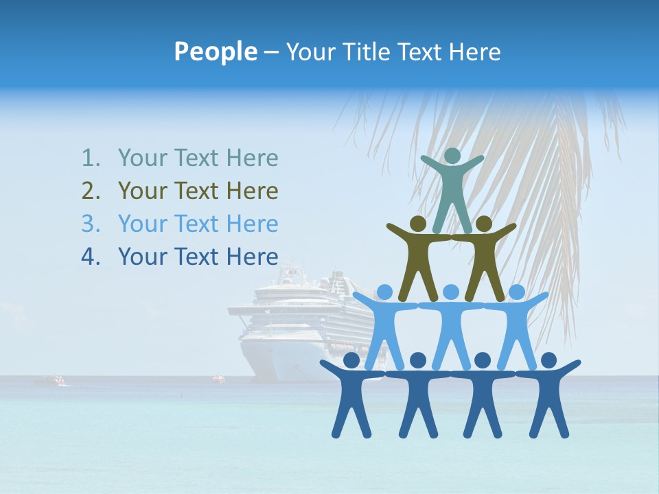 Palm Trees Cruise Ship PowerPoint Template