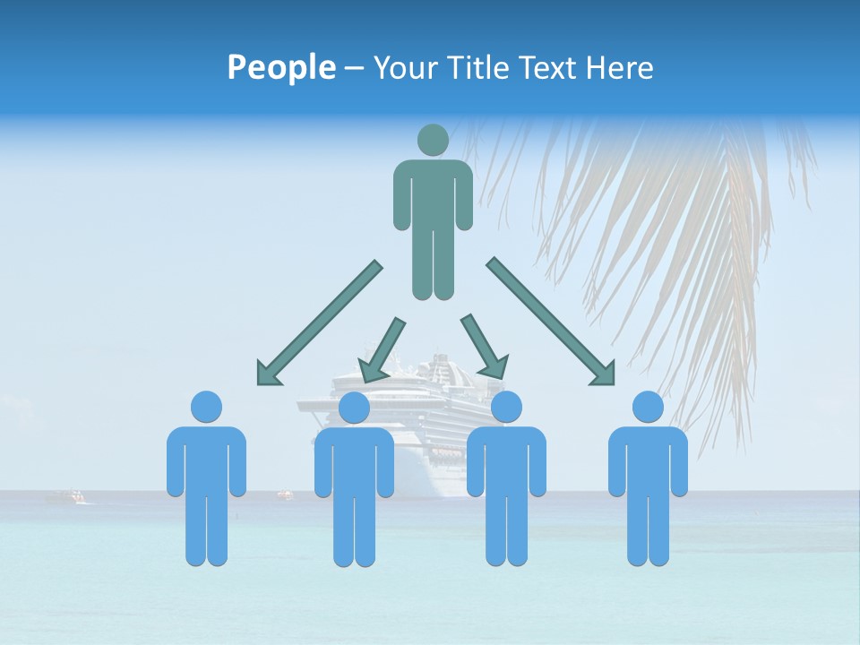 Palm Trees Cruise Ship PowerPoint Template