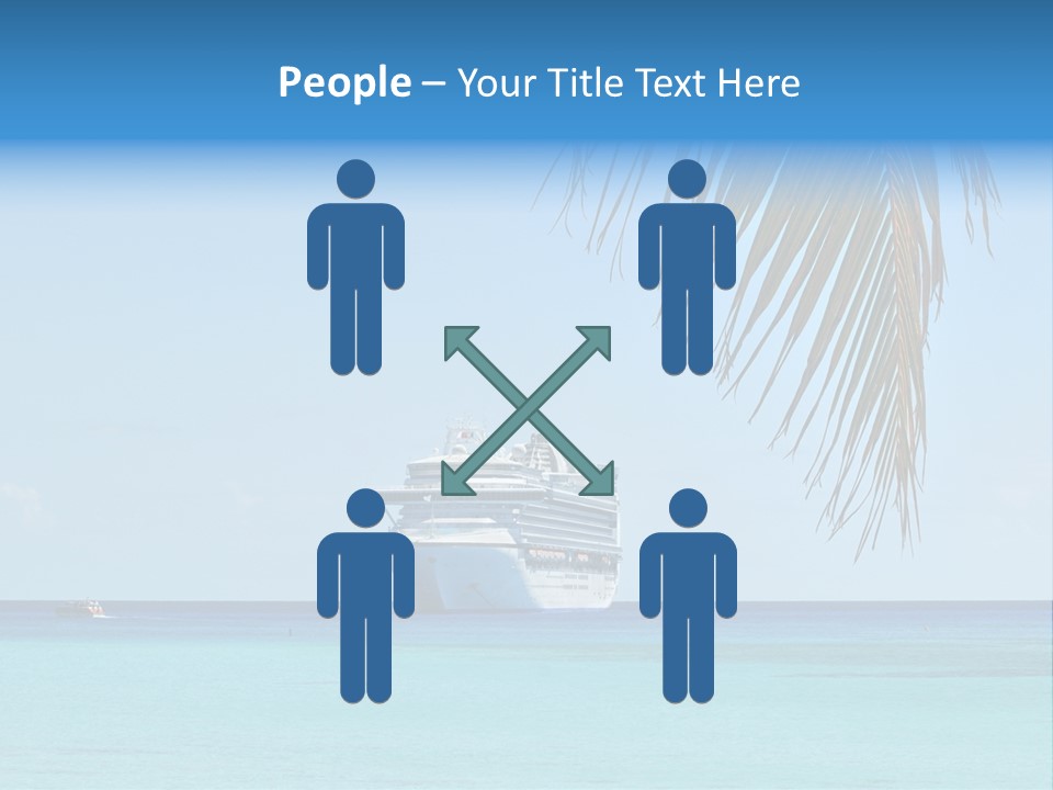 Palm Trees Cruise Ship PowerPoint Template